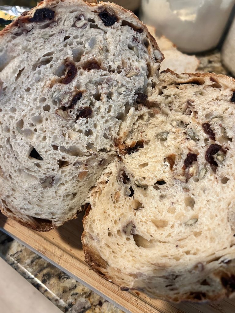 Amazing Cranberry Pecan Pumpkin Seed Sourdough